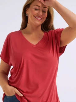 T-shirt en v petites pierres brillantes fantaisie