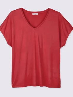 T-shirt en v petites pierres brillantes fantaisie