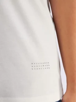 T-shirt en v petites pierres brillantes fantaisie