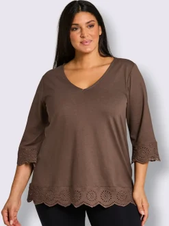 T-shirt en v volants fantaisie