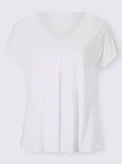 T-shirt fluide à col V et manches courtes élégantes
