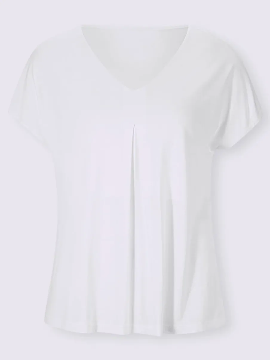 T-shirt fluide à col V et manches courtes élégantes