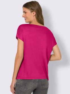 T-shirt fluide à col V et manches courtes élégantes