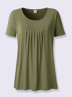 T-shirt fluide en viscose douce à col rond et manches courtes