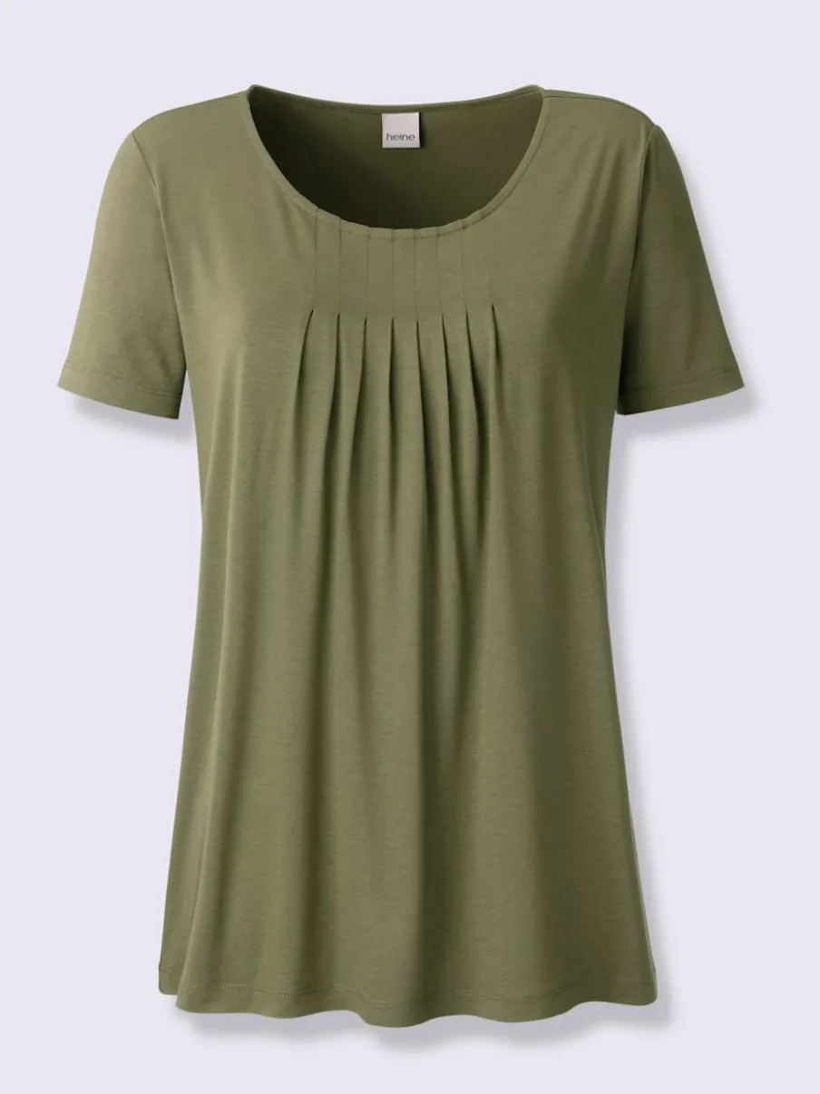 T-shirt fluide en viscose douce à col rond et manches courtes