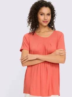 T-shirt fluide en viscose douce à col rond et manches courtes