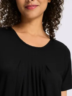 T-shirt fluide en viscose douce à col rond et manches courtes