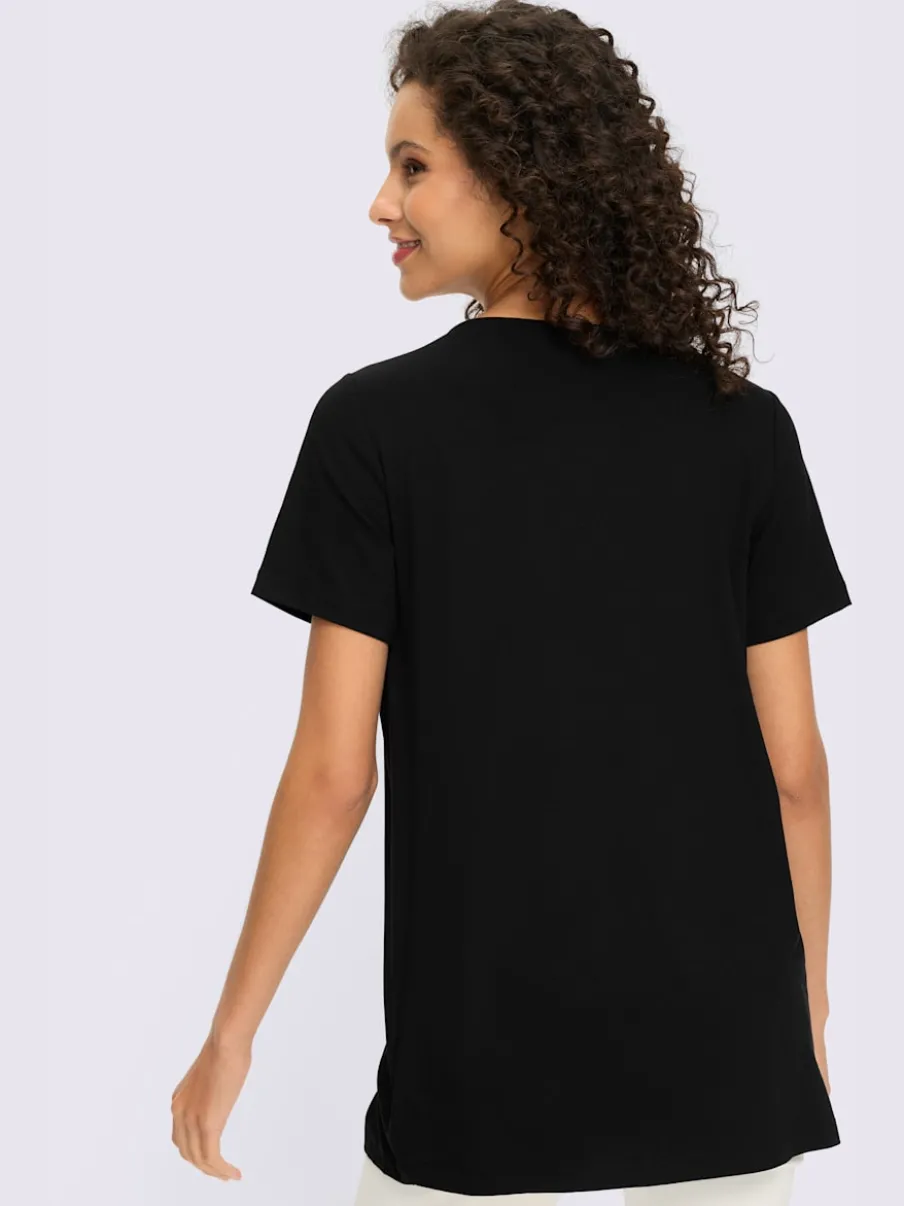 T-shirt fluide en viscose douce à col rond et manches courtes
