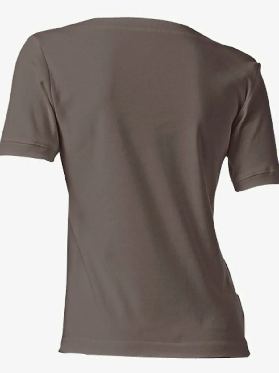T-shirt à grande encolure carrée avec manches courtes et coupe ajustée