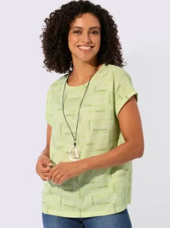 T-shirt imprimé avec encolure ronde et mancherons décontractés