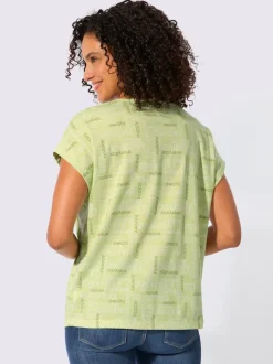 T-shirt imprimé avec encolure ronde et mancherons décontractés