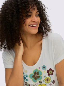 T-shirt imprimé coupe décontractée aux épaules