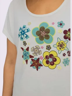 T-shirt imprimé coupe décontractée aux épaules