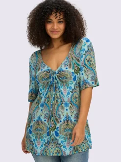 T-shirt imprimé encolure en forme de cœur