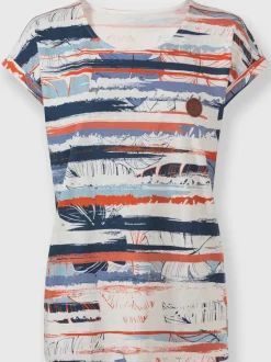 T-shirt imprimé en coton avec encolure ronde et finitions soignées