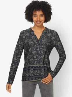 T-shirt imprimé floral à manches longues en jersey doux