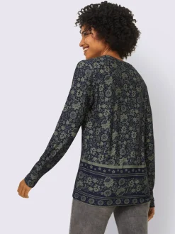 T-shirt imprimé floral à manches longues en jersey doux