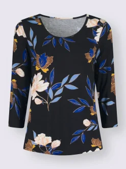 T-shirt imprimé floral manches 3/4 en viscose douce