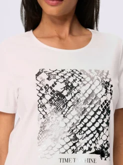 T-shirt joli imprimé feuille devant