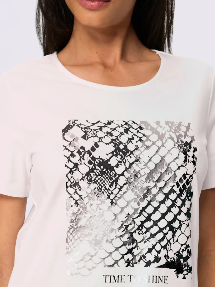 T-shirt joli imprimé feuille devant