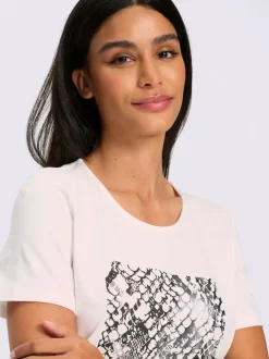 T-shirt joli imprimé feuille devant