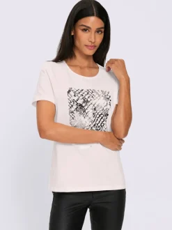 T-shirt joli imprimé feuille devant