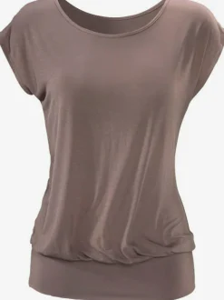 T-shirt large à col rond avec ceinture à l'ourlet