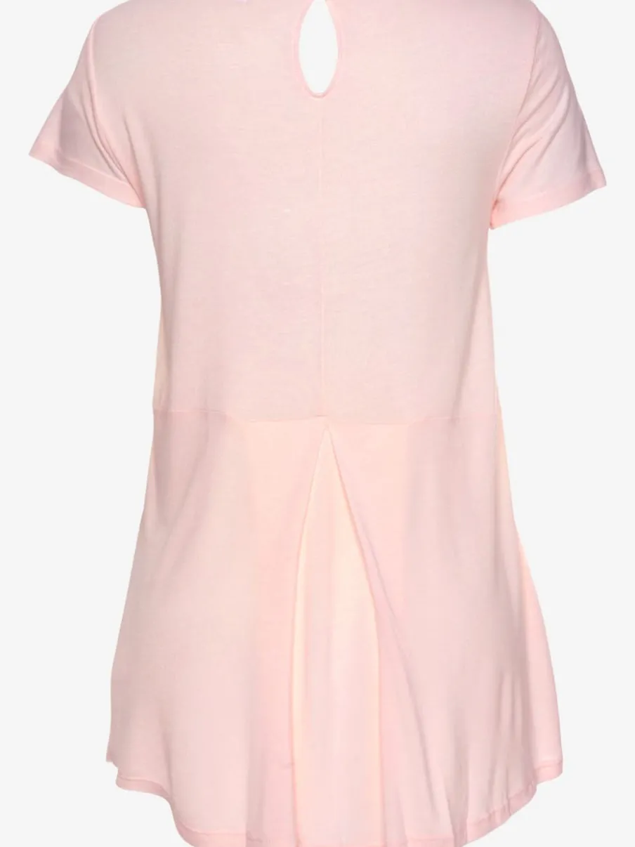 T-shirt large encolure ronde avec coupe longue au dos
