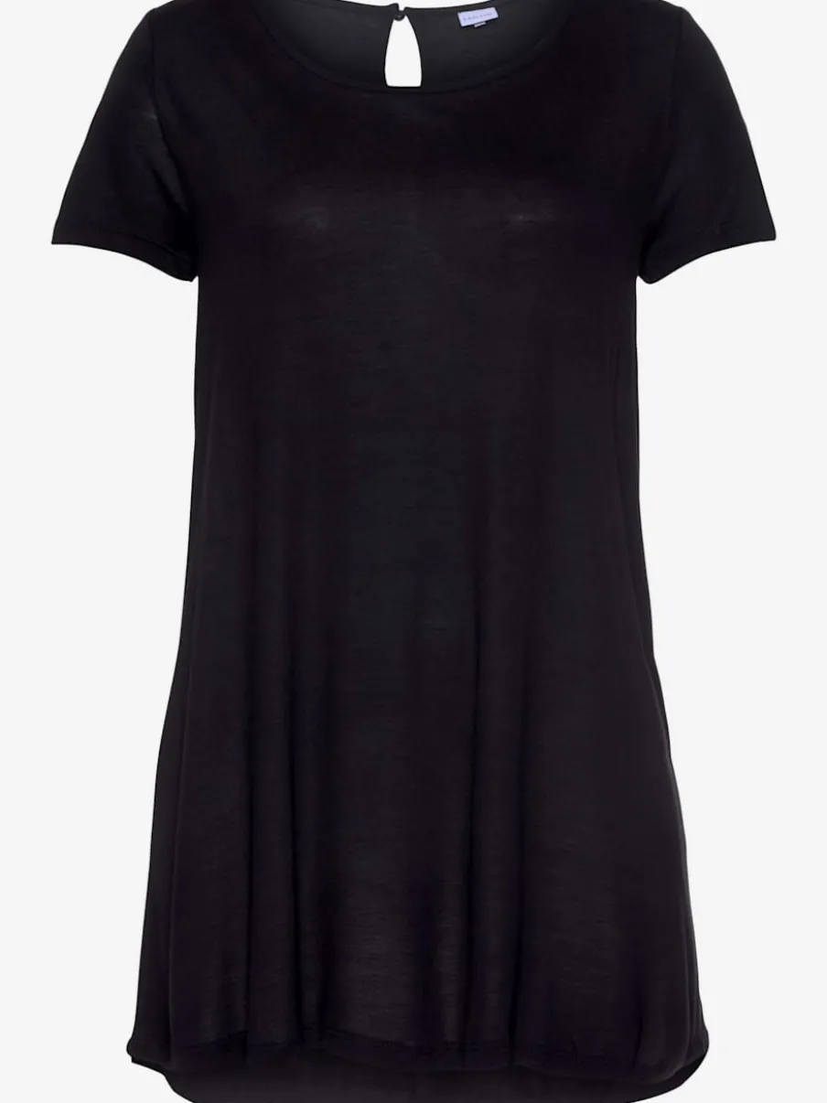 T-shirt large encolure ronde avec coupe longue au dos