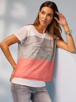 T-shirt à l'aspect 2 en 1 avec inscription originale