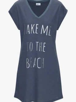 T-shirt long encolure avec bords-côtes légèrement brillants grâce au fil lurex