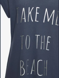 T-shirt long encolure avec bords-côtes légèrement brillants grâce au fil lurex