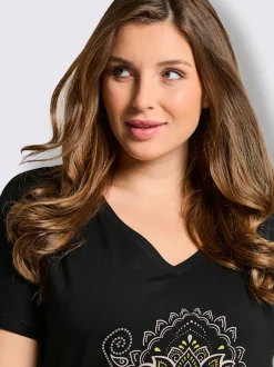T-shirt long encolure en v affinante