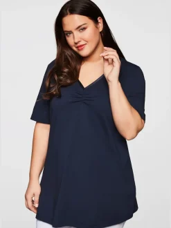 T-shirt long encolure en v affinante