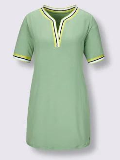 T-shirt long en modal avec rayures sur l'encolure