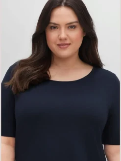 T-shirt long large encolure ronde