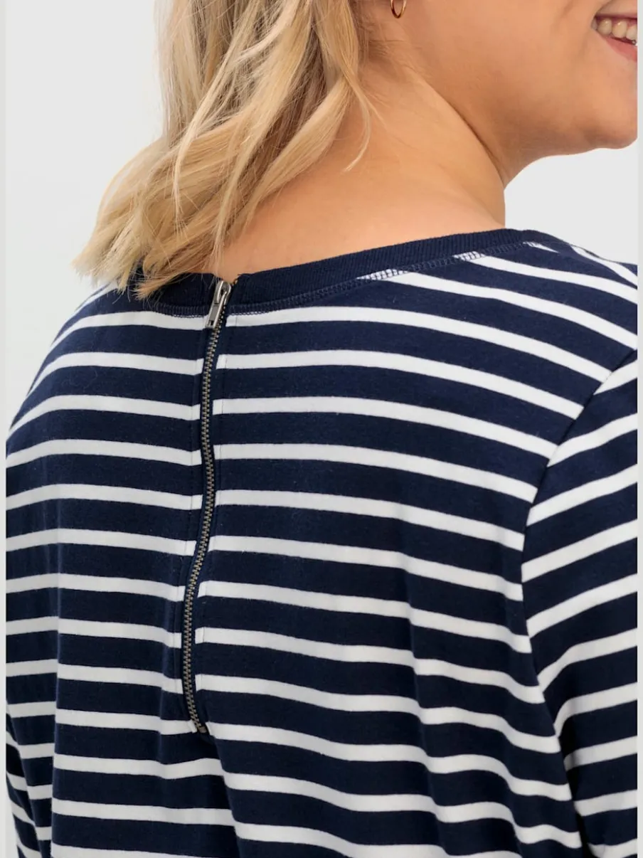 T-shirt long rayures en fils teintés