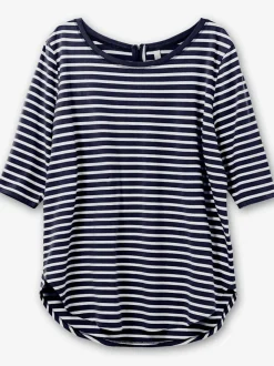 T-shirt long rayures en fils teintés