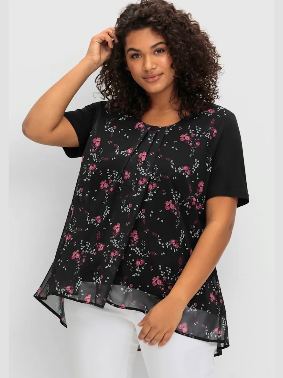 T-shirt look superposé féminin