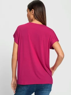 T-shirt mancherons à encolure ronde avec imprimé graphique