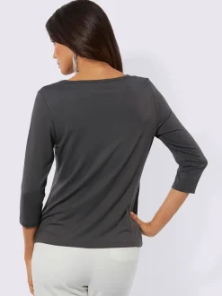 T-shirt à manches 3/4 avec chaîne décorative brillante