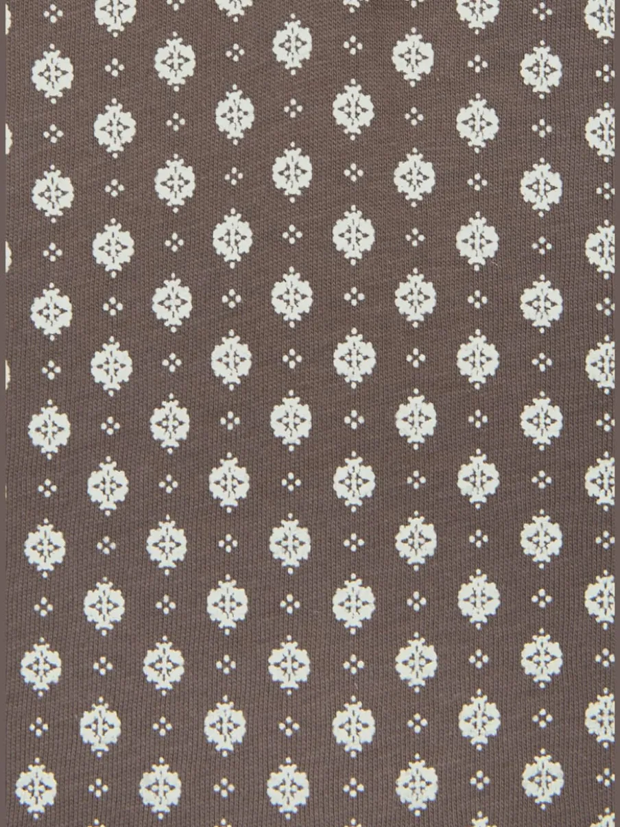 T-shirt à manches 3/4 avec col en V et boutons brillants
