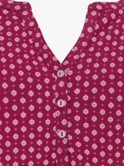T-shirt à manches 3/4 avec col en V et boutons brillants
