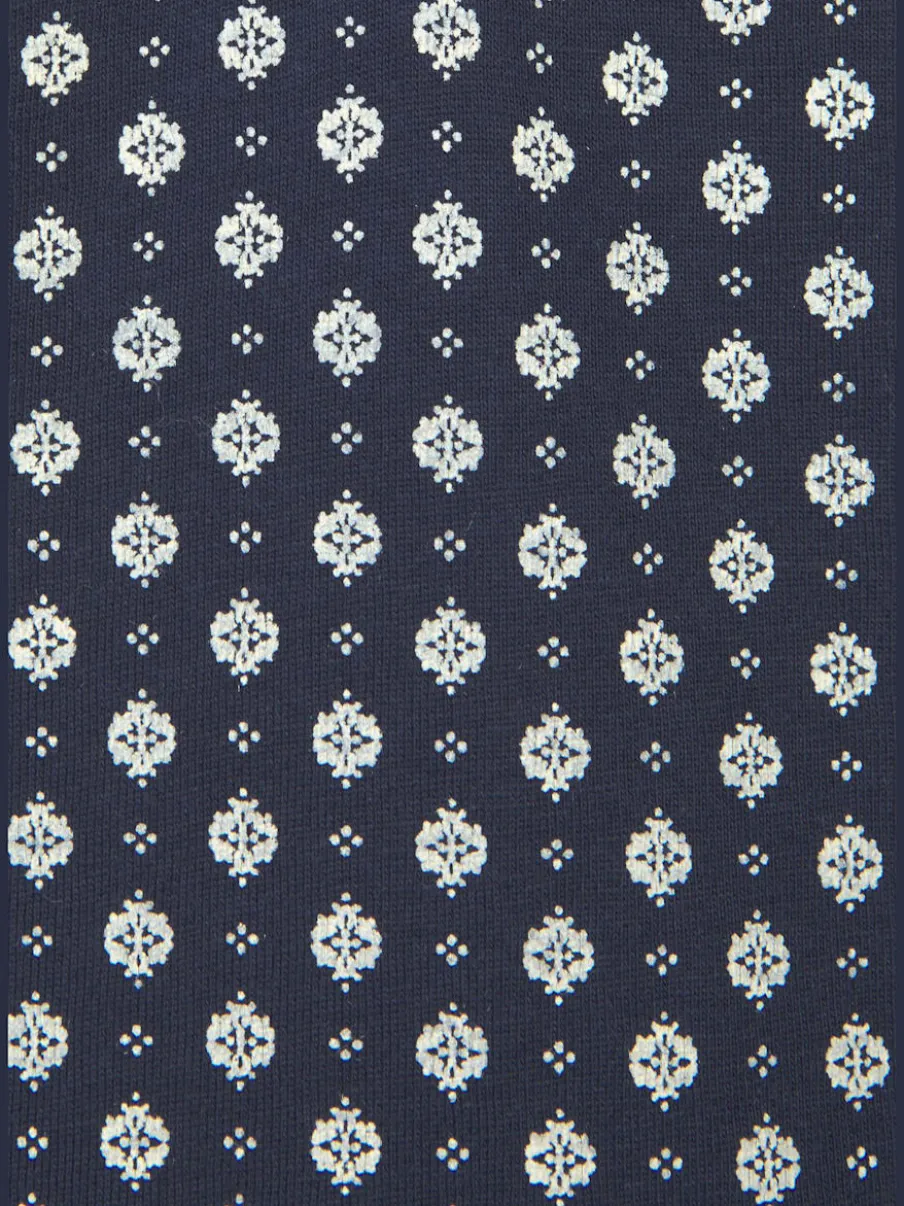 T-shirt à manches 3/4 avec col en V et boutons brillants