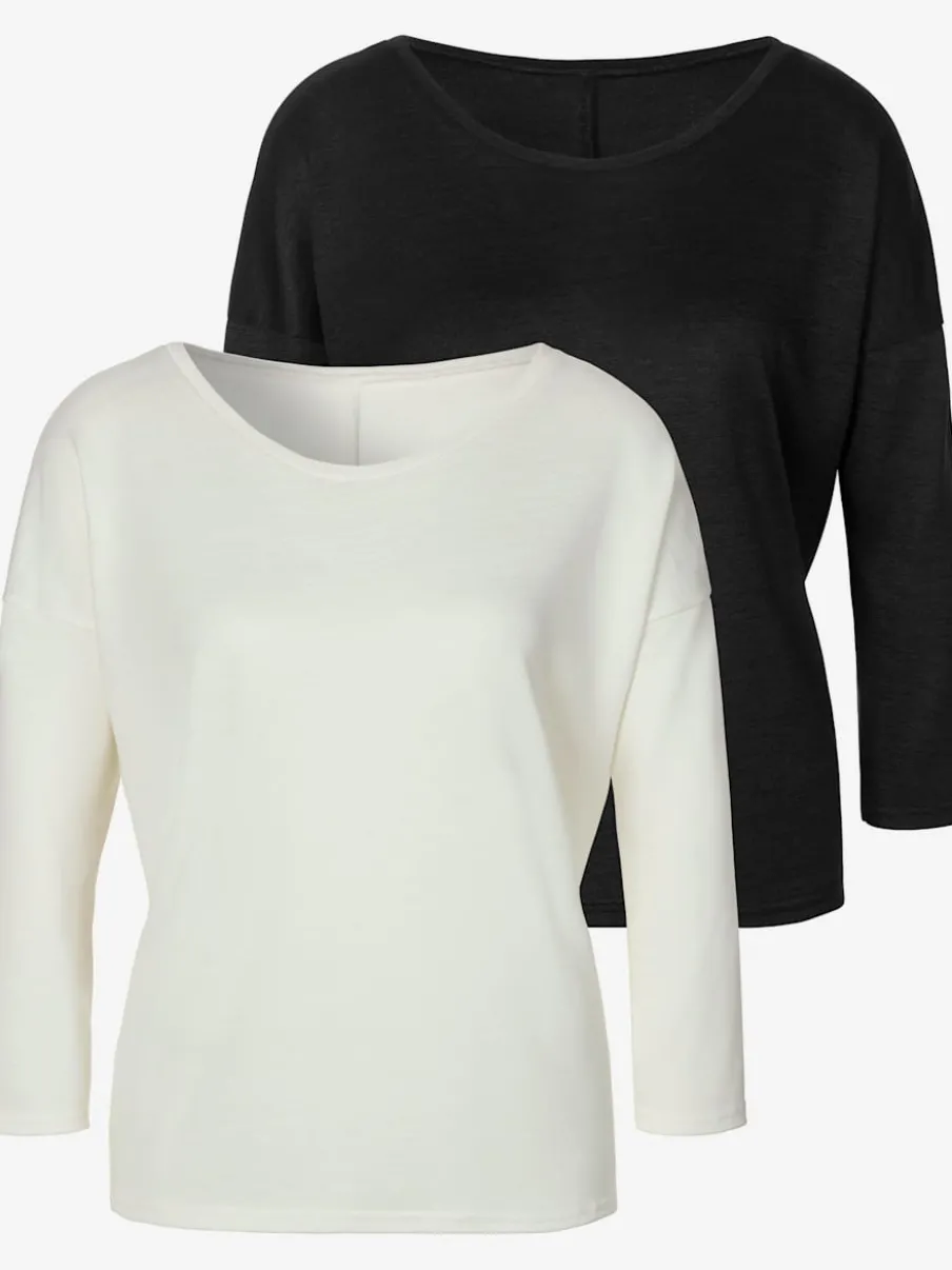 T-shirt à manches 3/4 avec coupe décontractée en tricot doux