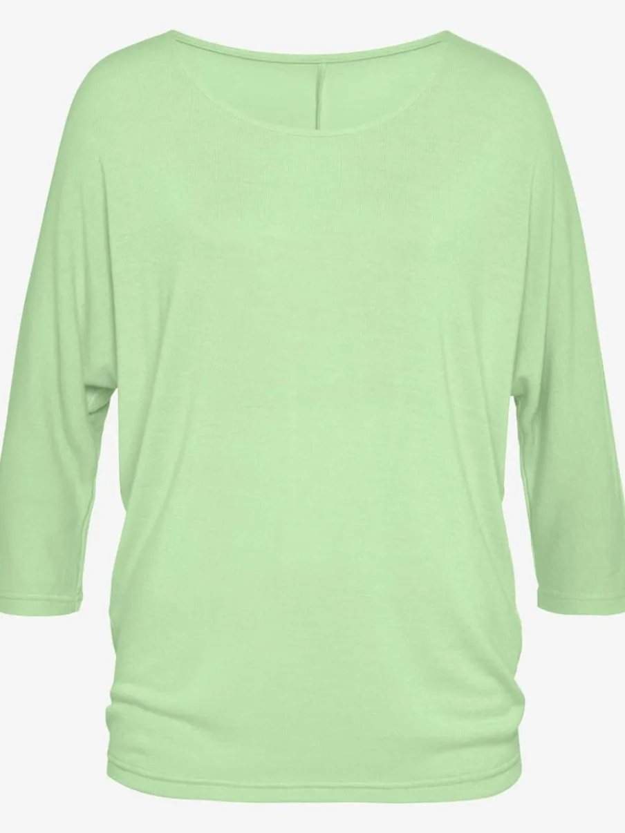 T-shirt à manches 3/4 avec emmanchures chauve-souris en tricot léger