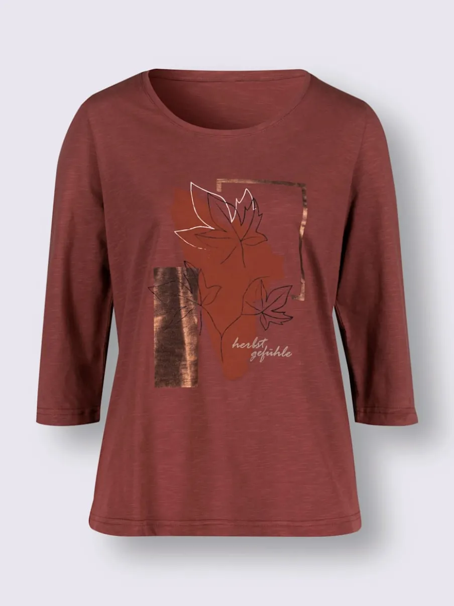 T-shirt à manches 3/4 avec imprimé graphique devant