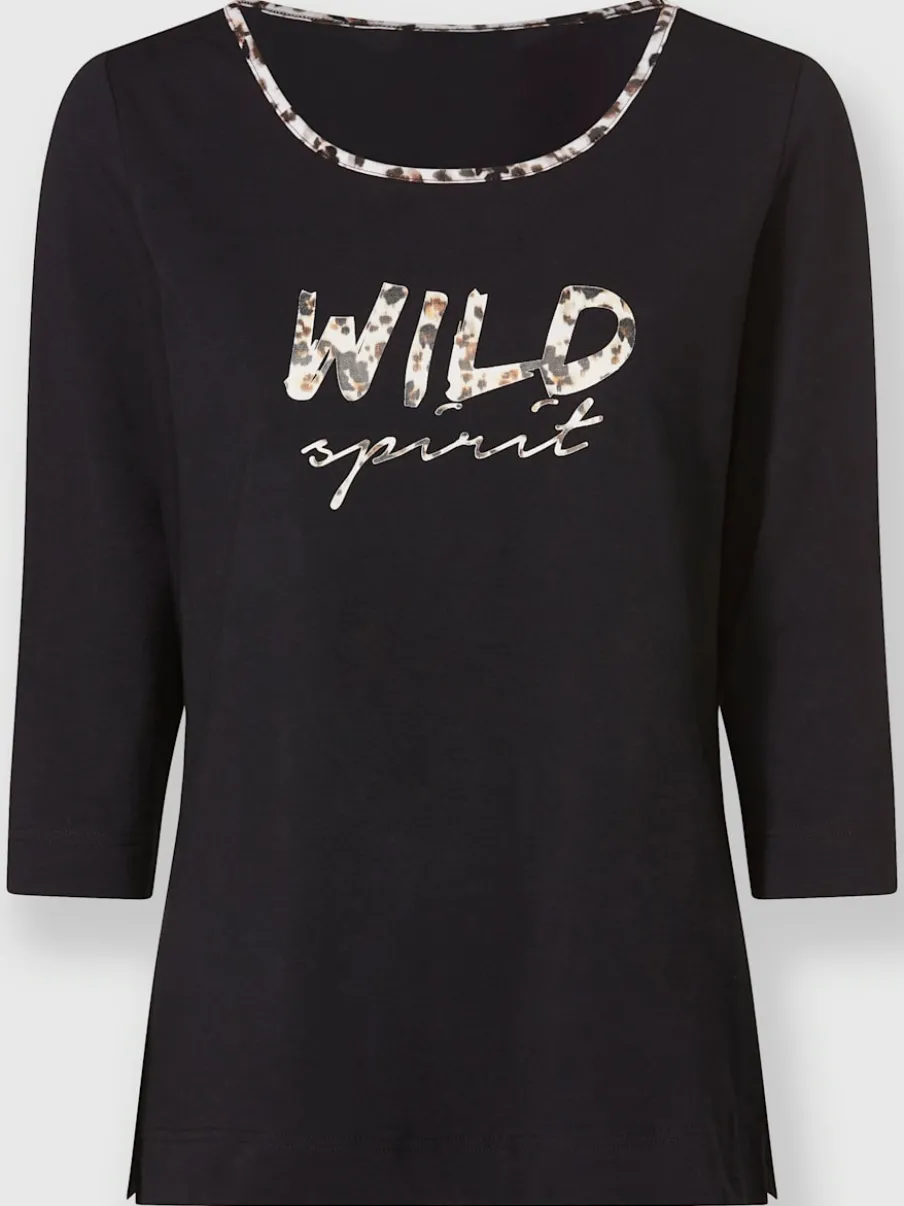T-shirt à manches 3/4 avec inscription WILD SPIRIT