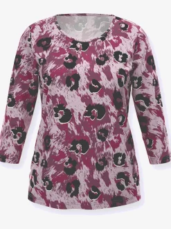 T-shirt à manches 3/4 avec motif animal en modal et coton