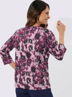 T-shirt à manches 3/4 avec motif animal en modal et coton